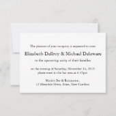 Diamond hart mono bruiloft repetitie diner uitnodi kaart (Achterkant)