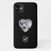 Diamond Hart Monogram Telefoon Case (Achterkant)