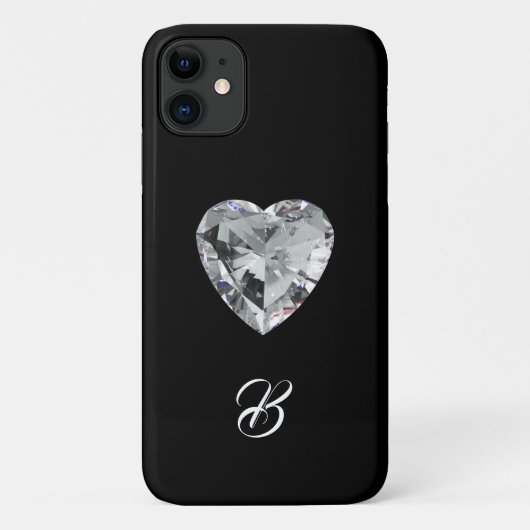Diamond Hart Monogram Telefoon Case (Achterkant)