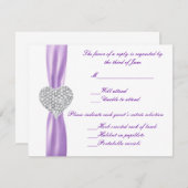 Diamond hart Paarse bruiloft reactie Kaart (Voorkant / Achterkant)