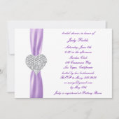 Diamond hart Paarse bruiloft Vrijgezellenfeest uit Kaart (Voorkant)