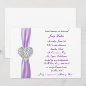 Diamond hart Paarse bruiloft Vrijgezellenfeest uit Kaart (Voorkant / Achterkant)