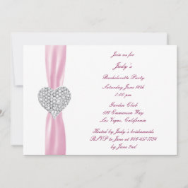 Diamond Hart Roze Bachelorette Party Uitnodiging