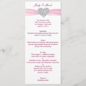 Diamond Hart Roze Bruiloft Menu Kaart (Voorkant)