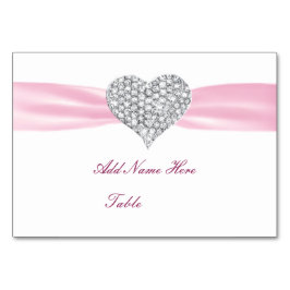Diamond Hart Roze Bruiloft Tafel Plaats Kaart