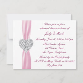 Diamond Hart Roze Repetitie Diner Uitnodiging