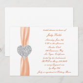 Diamond hart Sinaasappel bruiloft Vrijgezellenfees Kaart (Voorkant / Achterkant)