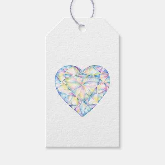 Diamond hart waterverf  cadeau labels cadeaulabel (Voorkant)