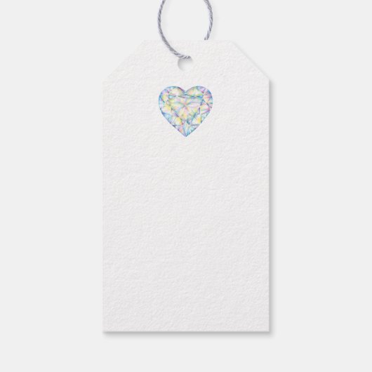 Diamond hart waterverf  cadeau labels cadeaulabel (Achterkant)