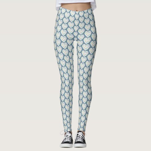 Diamond hart waterverf kunst leggings (Voorkant)