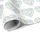 Diamond hart waterverf kunst patroon wrap cadeaupapier (Rol Hoek)