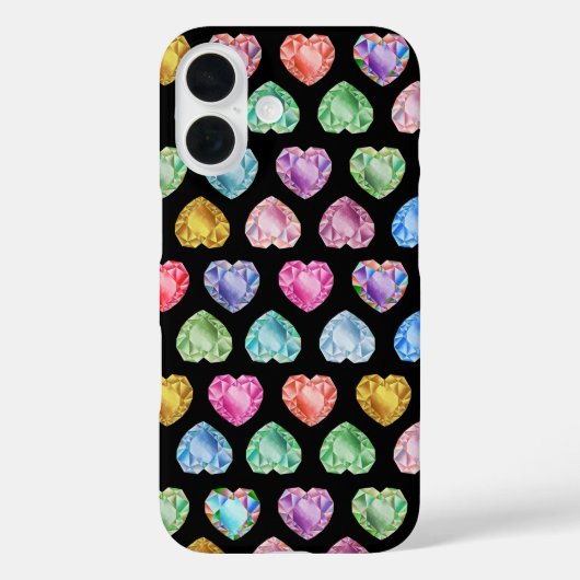 Diamond Hart Waterverf Patroon Schattige Pastel Gi Case-Mate iPhone Case (Achterkant)
