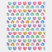 Diamond Hart Waterverf Patroon Schattige Pastel Gi Fleece Deken (Voorkant)