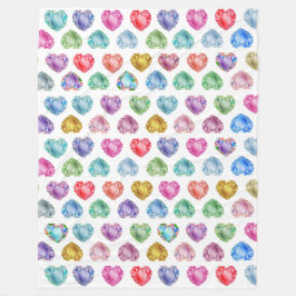 Diamond Hart Waterverf Patroon Schattige Pastel Gi Fleece Deken
