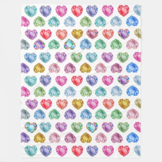 Diamond Hart Waterverf Patroon Schattige Pastel Gi Fleece Deken (Voorkant)