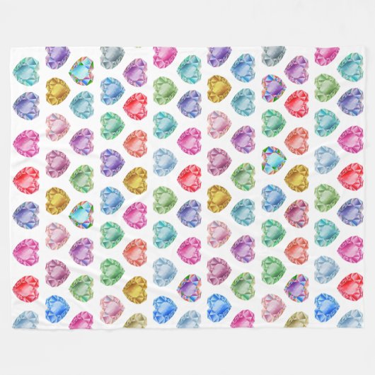 Diamond Hart Waterverf Patroon Schattige Pastel Gi Fleece Deken (Voorkant (Horizontaal))