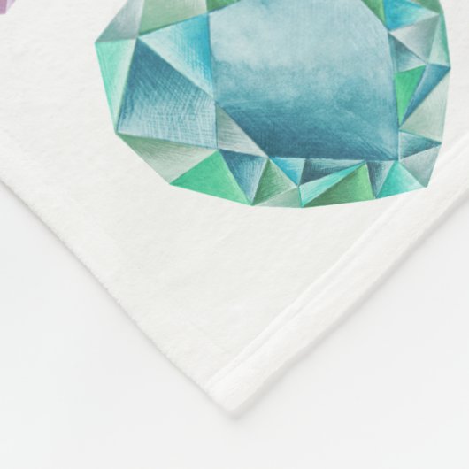 Diamond Hart Waterverf Patroon Schattige Pastel Gi Fleece Deken (Hoek)