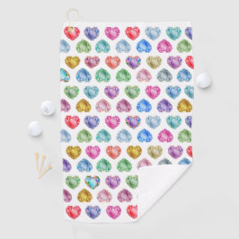Diamond Hart Waterverf Patroon Schattige Pastel Gi Golfhanddoek