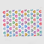 Diamond Hart Waterverf Patroon Schattige Pastel Gi Golfhanddoek (Horizontaal)