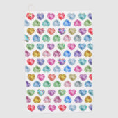 Diamond Hart Waterverf Patroon Schattige Pastel Gi Golfhanddoek (Voorkant)