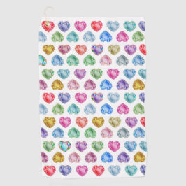 Diamond Hart Waterverf Patroon Schattige Pastel Gi Golfhanddoek