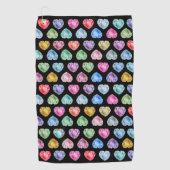 Diamond Hart Waterverf Patroon Schattige Pastel Gi Golfhanddoek (Voorkant)