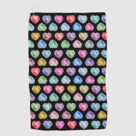 Diamond Hart Waterverf Patroon Schattige Pastel Gi Golfhanddoek