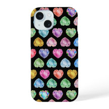Diamond Hart Waterverf Patroon Schattige Pastel Gi