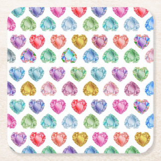Diamond Hart Waterverf Patroon Schattige Pastel Gi Kartonnen Onderzetters