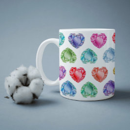 Diamond Hart Waterverf Patroon Schattige Pastel Gi Koffiemok