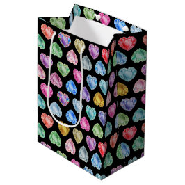 Diamond Hart Waterverf Patroon Schattige Pastel Gi Medium Cadeauzakje