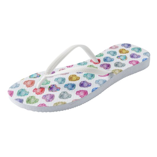 Diamond Hart Waterverf Patroon Schattige Pastel Gi Teenslippers (Schuin)