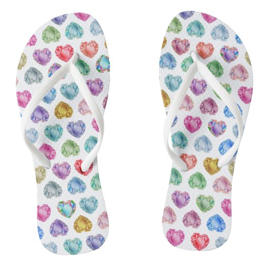 Diamond Hart Waterverf Patroon Schattige Pastel Gi Teenslippers (Voetbed)