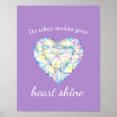 Diamond hartshine slogan paars art poster (Voorkant)