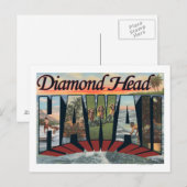 Diamond Head, Hawaii - Grote lettertjes Briefkaart (Voorkant / Achterkant)