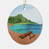 Diamond Head Hawaii Oahu Outrigger Beach Ornament (Links)