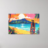 Diamond Head Hawaii tropical landscape Canvas Afdruk (Voorkant)