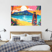 Diamond Head Hawaii tropical landscape Canvas Afdruk (Insitu (Slaapkamer))