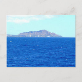 Diamond Head-krater vanuit de Stille Oceaan Oahu H Briefkaart