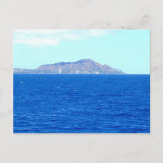 Diamond Head-krater vanuit de Stille Oceaan Oahu H Briefkaart