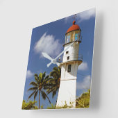 Diamond Head Lighthouse, O'ahu, Hawai'i Clock Vierkante Klok (Hoek)
