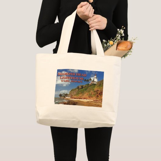 Diamond Head Lighthouse, O'ahu, Hawai'i Grote Tote Bag (Voorkant (product))