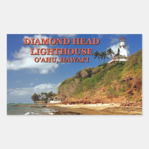 Diamond Head Lighthouse, O'ahu, Hawai'i Rechthoekige Sticker
