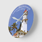 Diamond Head Lighthouse, Oahu, Hawai'i Wall Clock Ronde Klok (Hoek)