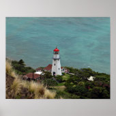 Diamond Head Lighthouse op een Hawaïaans eiland Poster (Voorkant)
