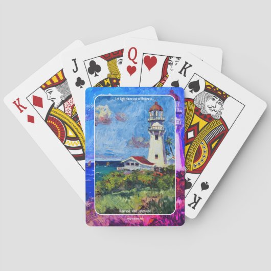 Diamond Head lighthouse Playing Cards Pokerkaarten (Achterkant)