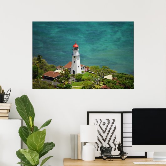 Diamond Head Lighthouse Poster (Thuiskantoor)