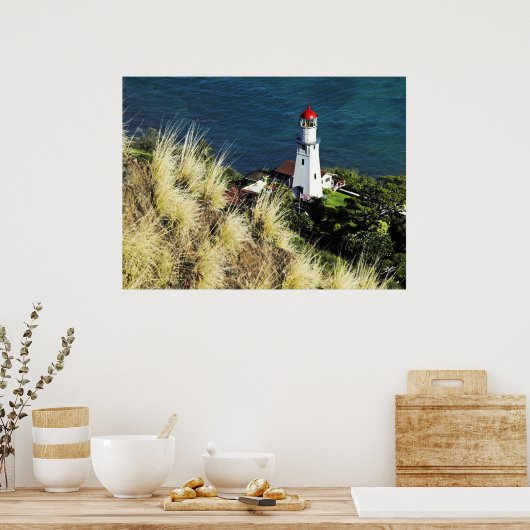 Diamond Head uitzicht Light House 3 Poster (Keuken)