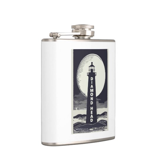 Diamond Head Vuurtoren Hawaï Maan Heupfles (Rechts)