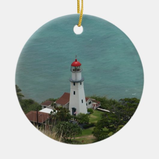 Diamond Head-vuurtoren Keramisch Ornament (Voorkant)